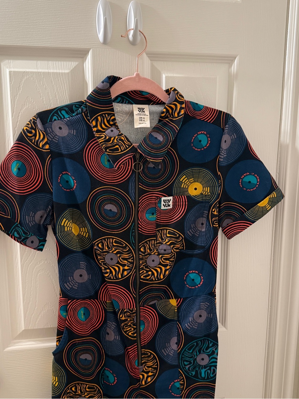 Lucy & Yak Ragan Jumpsuit Vinyl Print Size US 4 UK 8